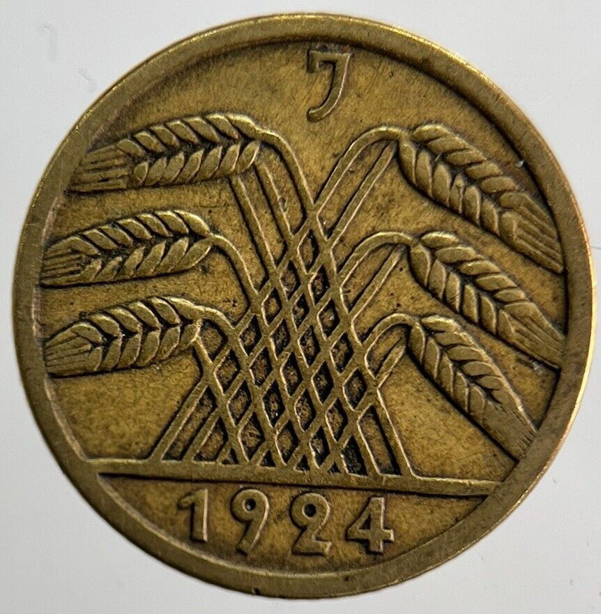 1924 - J Germany 5 Pfennig Coin | Very High Grade | a6282