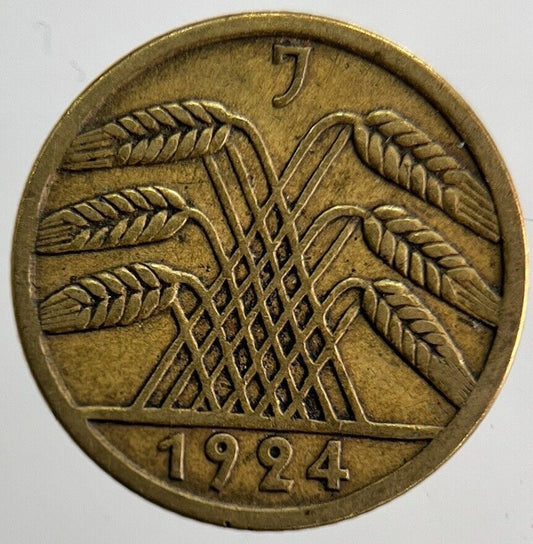 1924 - J Germany 5 Pfennig Coin | Very High Grade | a6282