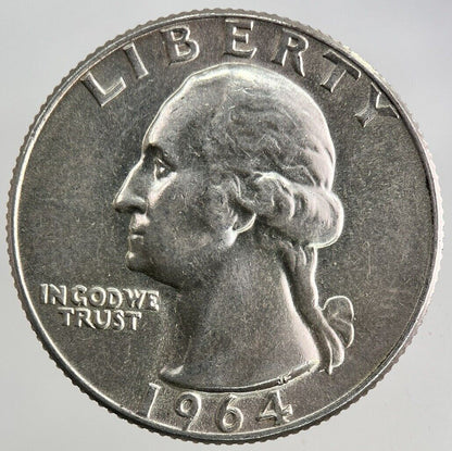 1964 - D US USA Quarter Dollar Silver Coin | Very High Grade