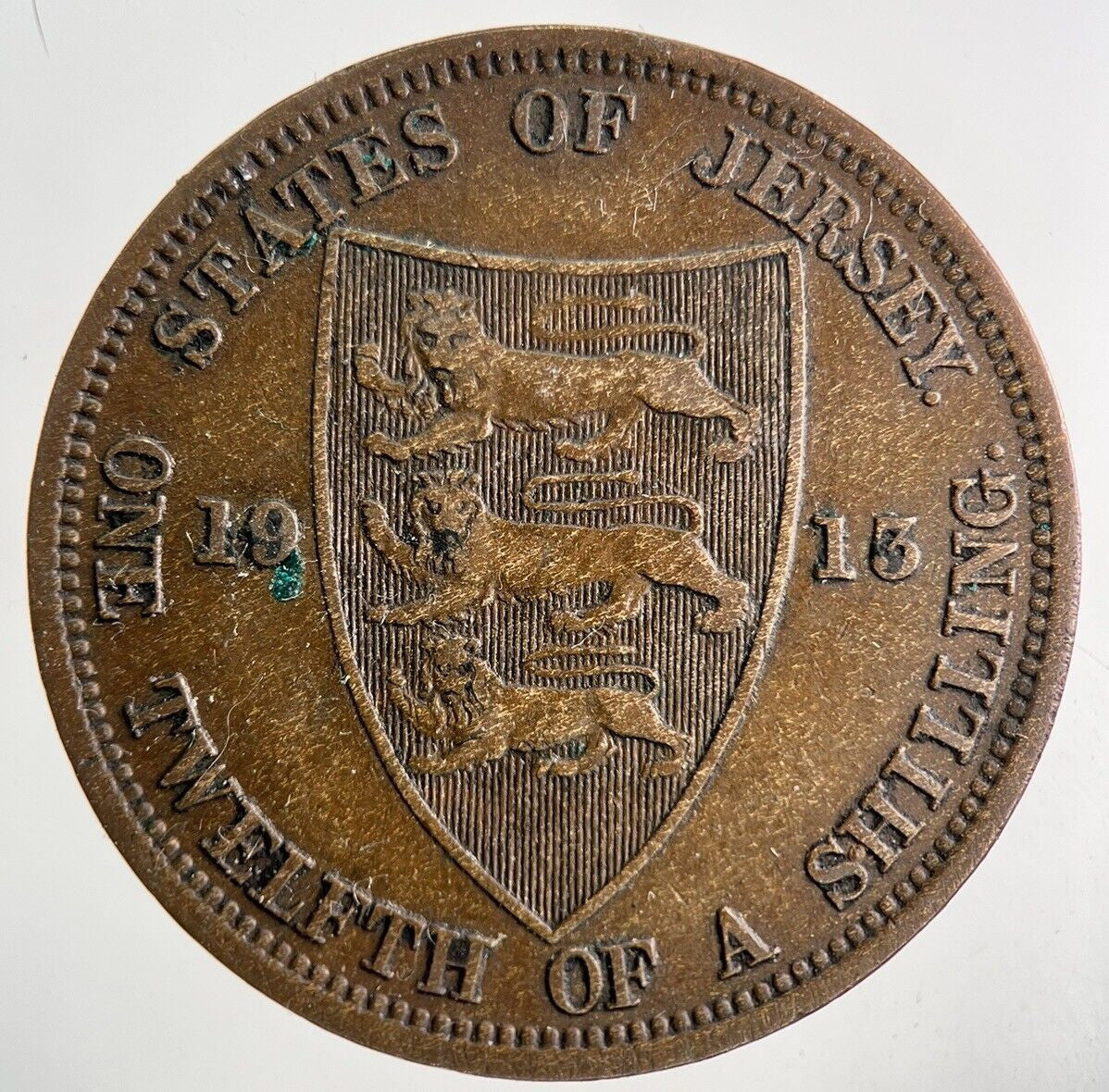 1913 Jersey One Twelfth Of A Shilling 1/12th Coin | Fine Collectable Grade