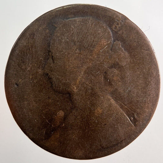 1876 Victoria One Penny Coin | Worn Grade