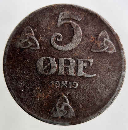 1919 Norway Iron 5 Ore Coin | Collectable Grade