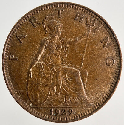 1929 George V Farthing Coin | Very High Grade | a9518
