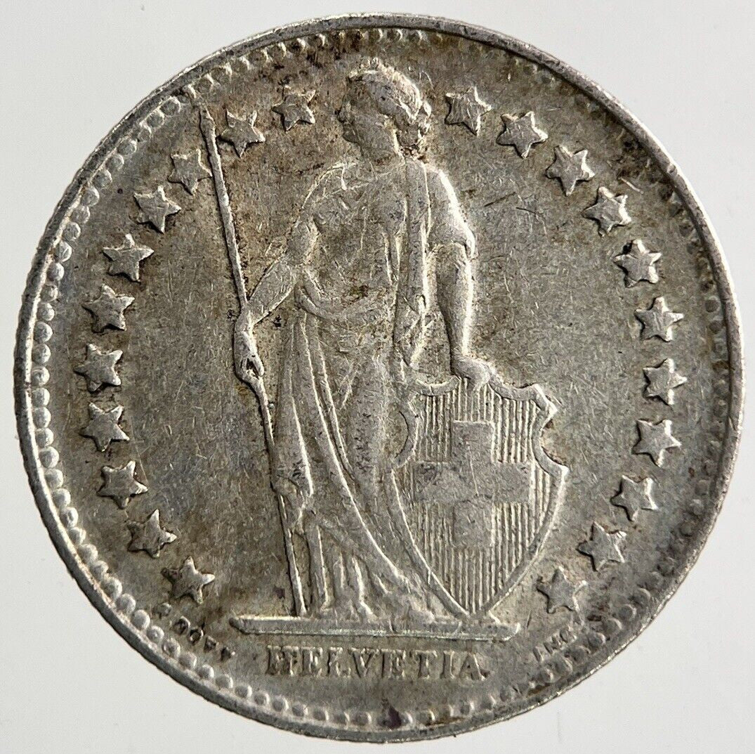 1948 Switzerland Swiss 1/2 Half Franc Silver Coin | Fine Collectable Grade