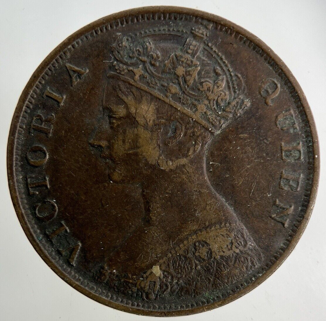 1876 Hong Kong One Cent Coin | Fine Collectable Grade