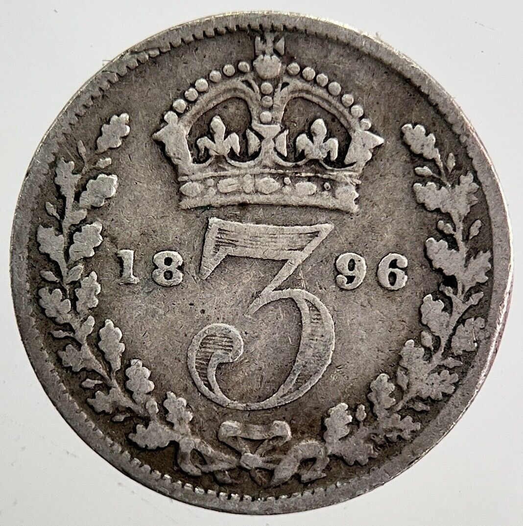 1896 Victoria Threepence Silver Coin | Fine Collectable Grade | a3998