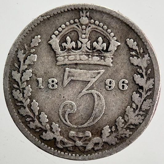 1896 Victoria Threepence Silver Coin | Fine Collectable Grade | a3998