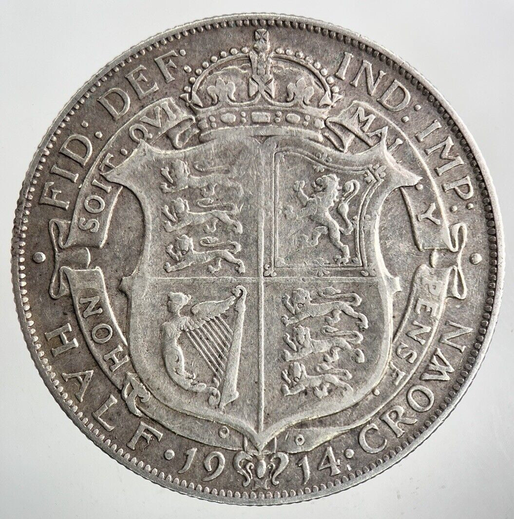 1914 George V Half - Crown Silver Coin | Fine Collectable Grade