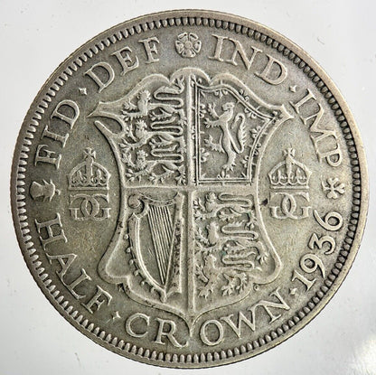 1936 George V Half - Crown Silver Coin | Fine Collectable Grade