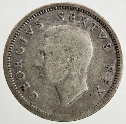 1950 South Africa Sixpence Silver Coin | Fine Collectable Grade