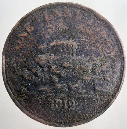 1812 Nottingham J M Fellows Token One Penny | Collectable Grade | a6556
