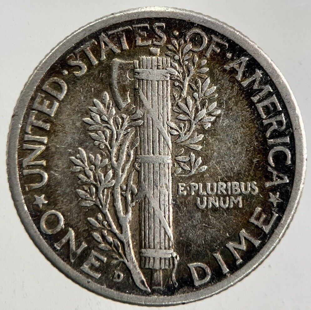 1943 - D US USA Mercury Dime Silver Coin | Fine Collectable Grade