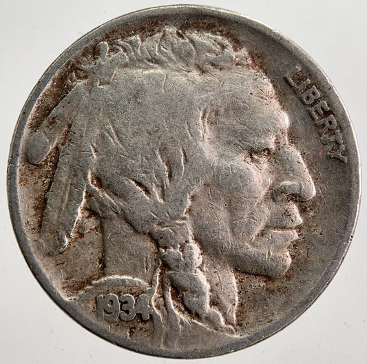1934 US USA Buffalo Indian Head Nickel Coin | Collectable Grade | a7910