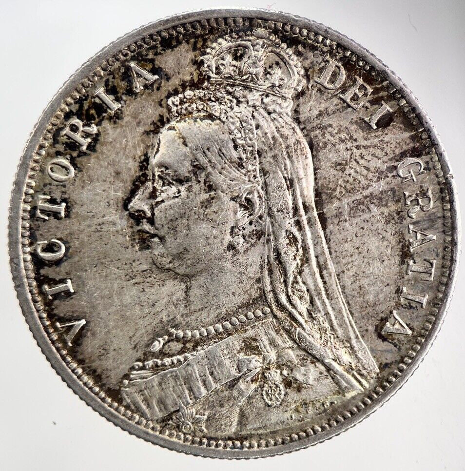 1887 Victoria Half - Crown Silver Coin | Very Fine Grade