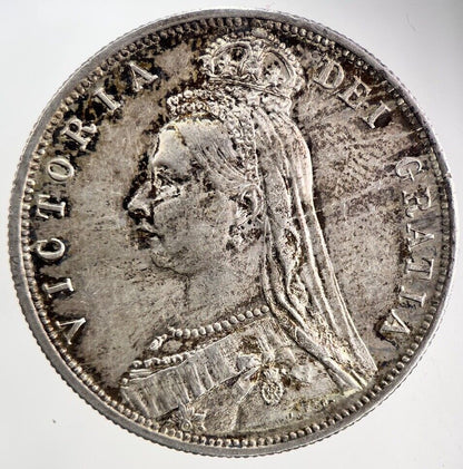 1887 Victoria Half - Crown Silver Coin | Very Fine Grade