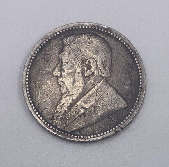 1892 South Africa 6 Zar Sixpence Silver Coin | Fine Collectable Grade | a201