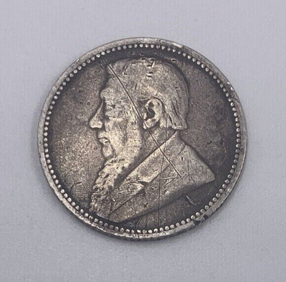 1892 South Africa 6 Zar Sixpence Silver Coin | Fine Collectable Grade | a201
