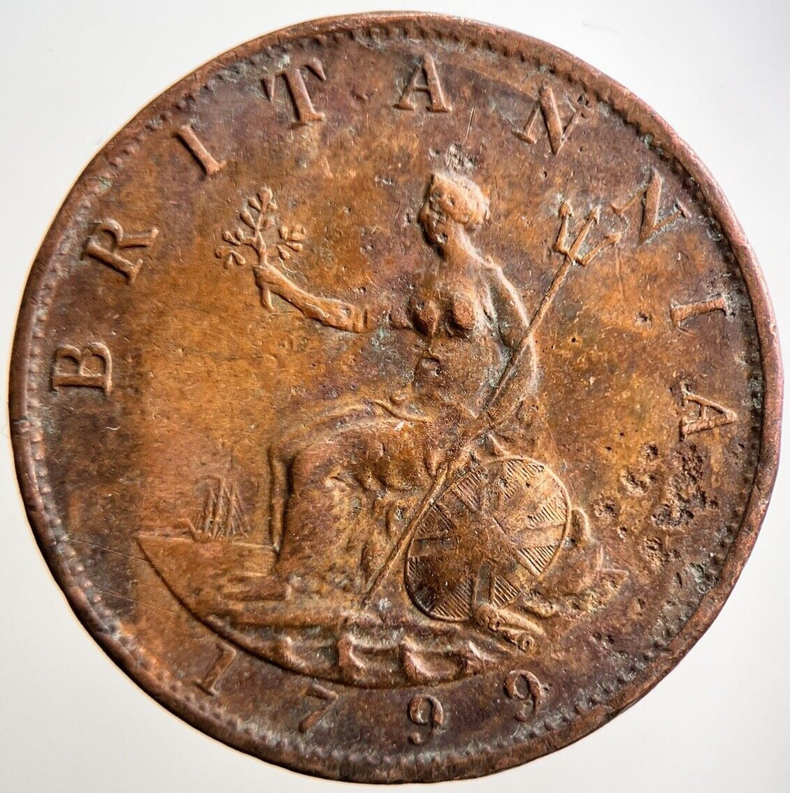 1799 George III Half - Penny Coin | Very High Grade | a3698