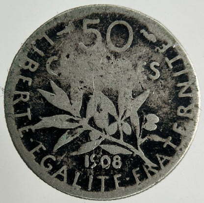 1908 France 50 Centimes Silver Coin | Fair Grade