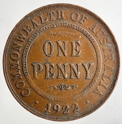 1922 Australia One Penny Coin | Fine Collectable Grade