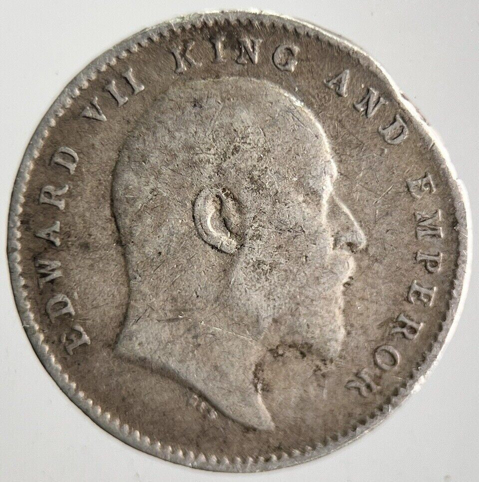 1905 India 2 Two Annas Silver Coin | Fine Collectable Grade | a4639
