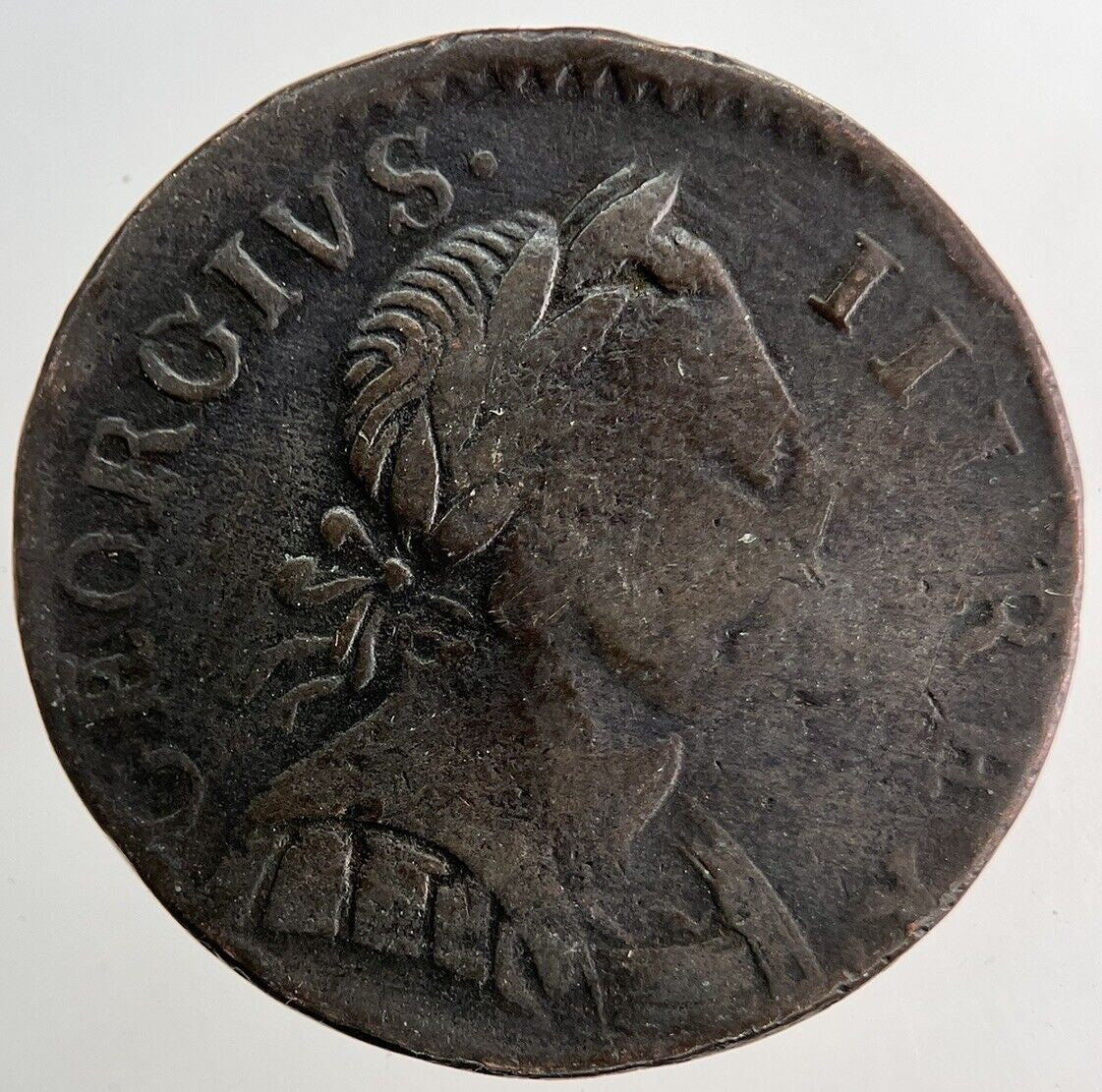 1775 George 3rd III Half - Penny British Coin | Fine Collectable Grade a9740