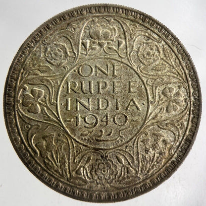 1940 India One Rupee Silver Coin | Fine Collectable Grade