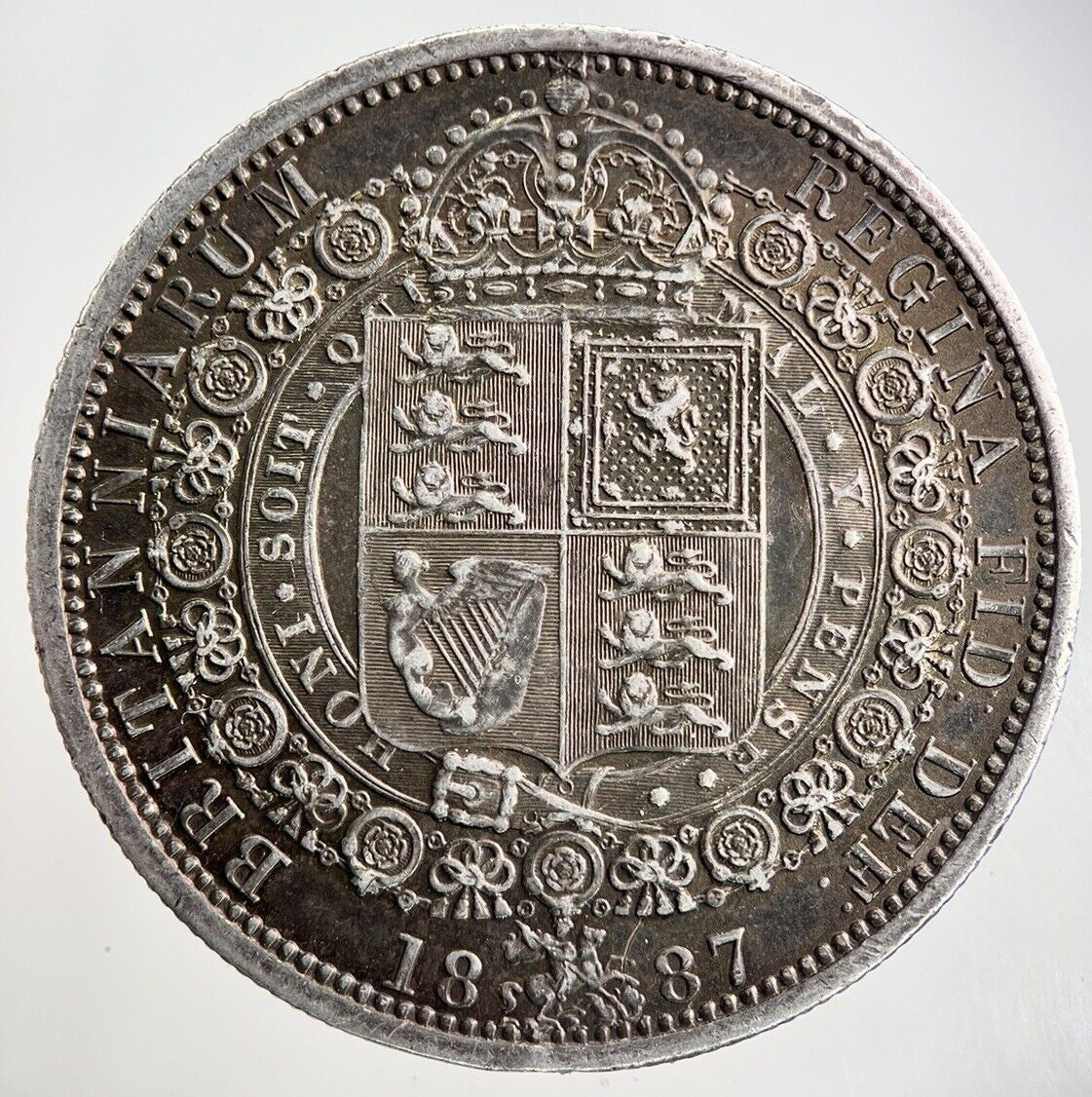 1887 Victoria Half - Crown Silver Coin | Very High Grade