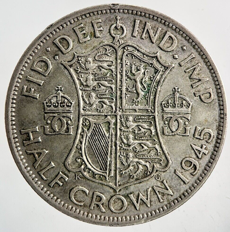 1945 George VI Half - Crown Silver Coin | Fine Collectable Grade