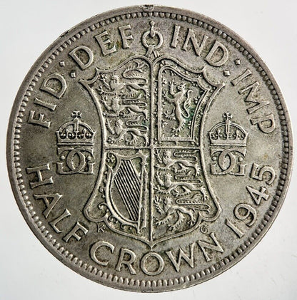 1945 George VI Half - Crown Silver Coin | Fine Collectable Grade