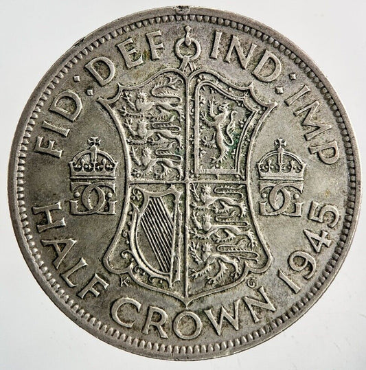1945 George VI Half - Crown Silver Coin | Fine Collectable Grade