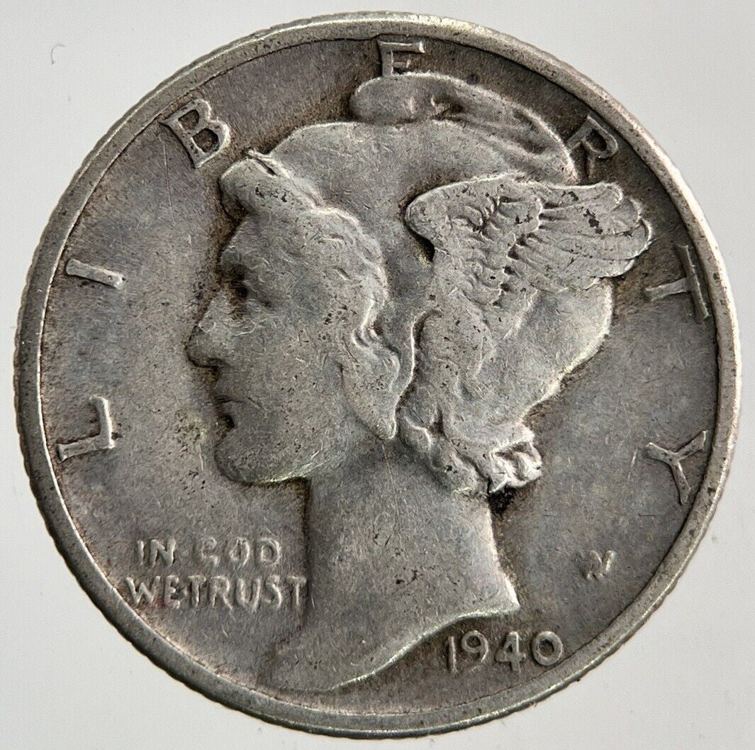 1940 US USA Mercury Dime Silver Coin | Fine Collectable Grade