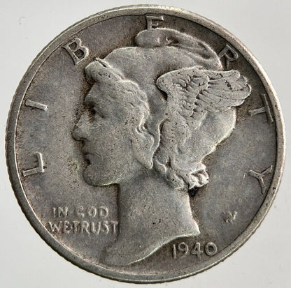 1940 US USA Mercury Dime Silver Coin | Fine Collectable Grade