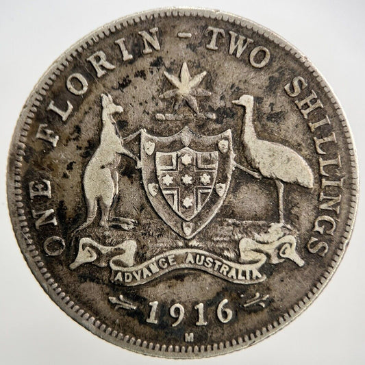1916 - M Florin | Australia Silver Coin | Collectable Grade | a208