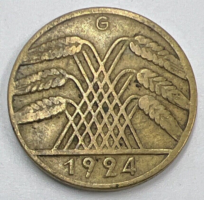 1924-G Germany 10 Pfennig Coin | Fine Collectable Grade | a1465