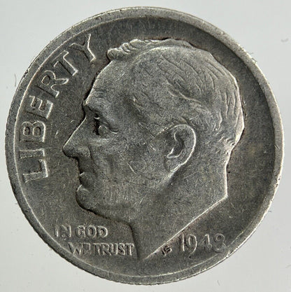 1948 - S US USA Roosevelt Dime Silver Coin | Fine Collectable Grade