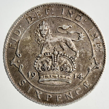 1914 George V Sixpence Silver Coin | Fine Collectable Grade
