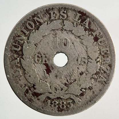 1883 Bolivia 10 Centavos Coin | Fair Grade