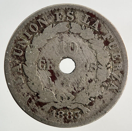 1883 Bolivia 10 Centavos Coin | Fair Grade