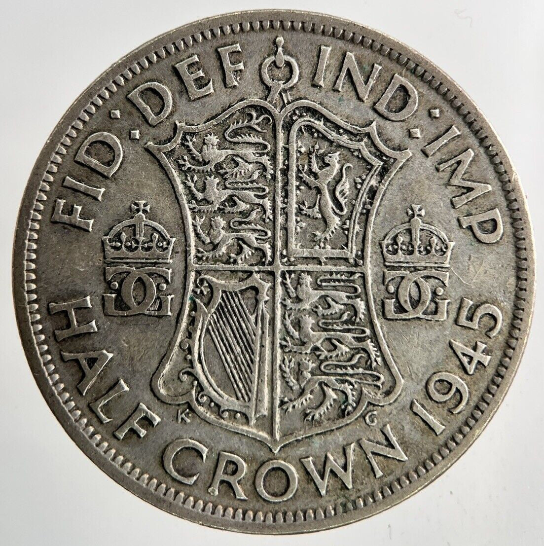 1945 George VI Half - Crown Silver Coin | Fine Collectable Grade