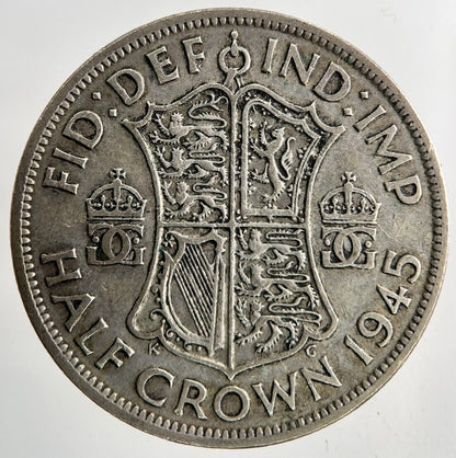 1945 George VI Half - Crown Silver Coin | Fine Collectable Grade