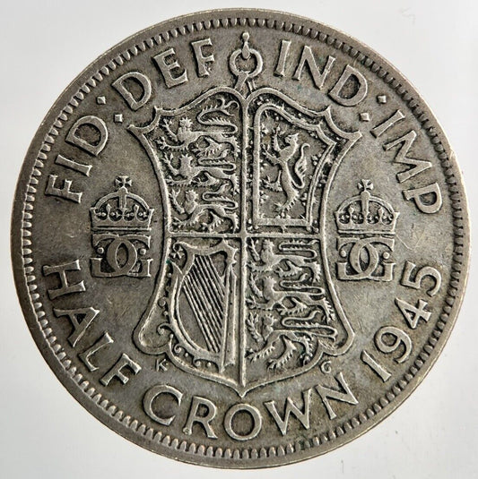1945 George VI Half - Crown Silver Coin | Fine Collectable Grade