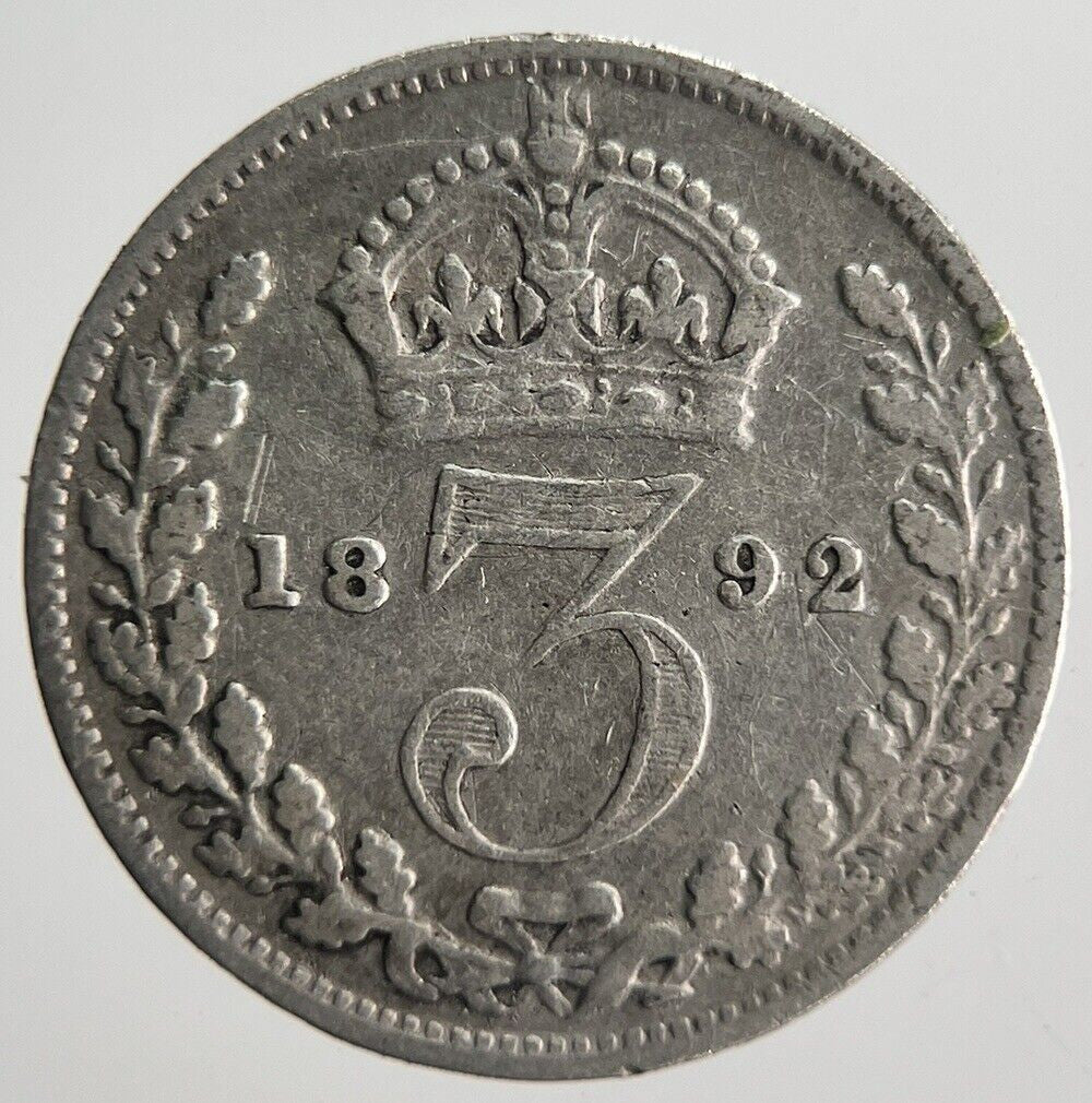 1892 Victoria Threepence Silver Coin | Collectable Grade | a4546