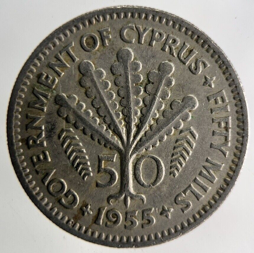 1955 Cyprus 50 Mils Coin | Fine Collectable Grade