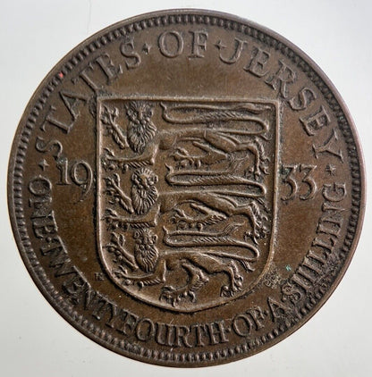 1933 Jersey One Twenty - fourth 1/24th Shilling Coin | Very High Grade | a4924
