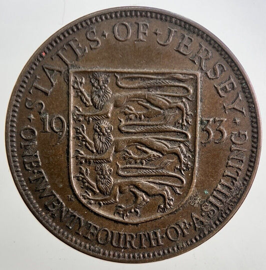 1933 Jersey One Twenty - fourth 1/24th Shilling Coin | Very High Grade | a4924