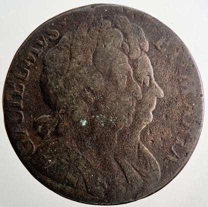 1694 William III 3rd & Mary Half - Penny Coin | Collectable Grade | a9459