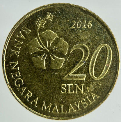 2016 Malaysia 20 Sen Coin | Fine Collectable Grade