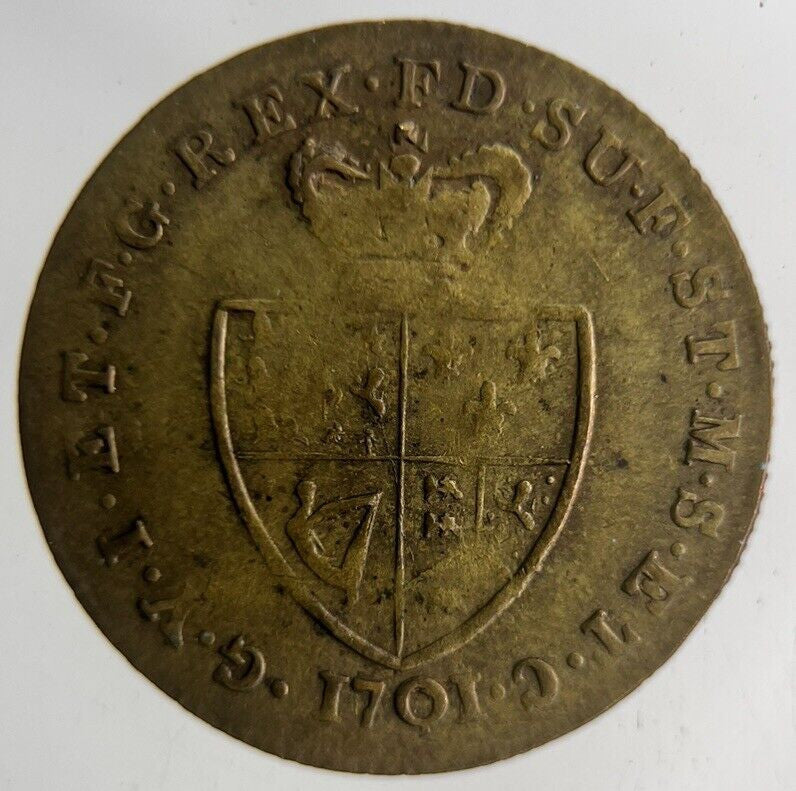 1701 British George III Gaming Good Old Days Token Coin | Fine Collectable Grade