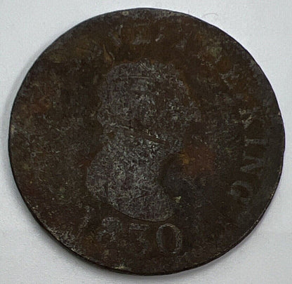 1830 Isle of Man God Save King Half - Penny Token Coin | Worn Grade | a1321